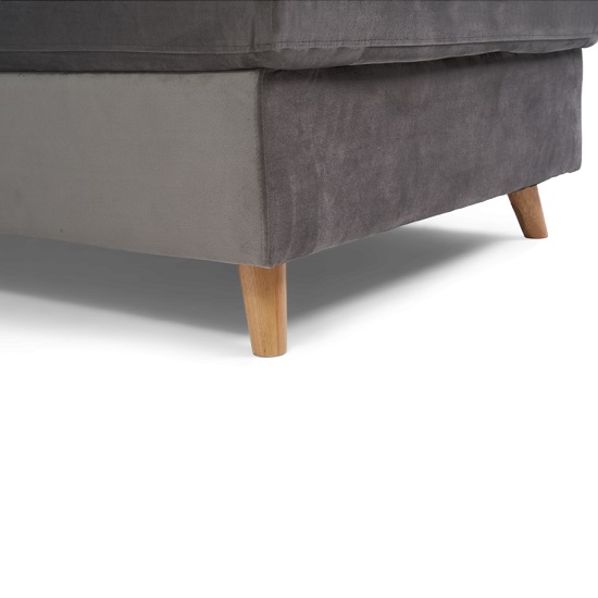 Coreen Velvet Right Hand Facing Chaise Sofa Bed In Grey_7